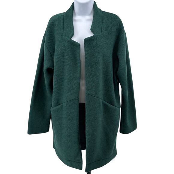 Express Jacket Emerald Green Women M Knitted Open Collared Tunic Casual Cardigan - Picture 1 of 7